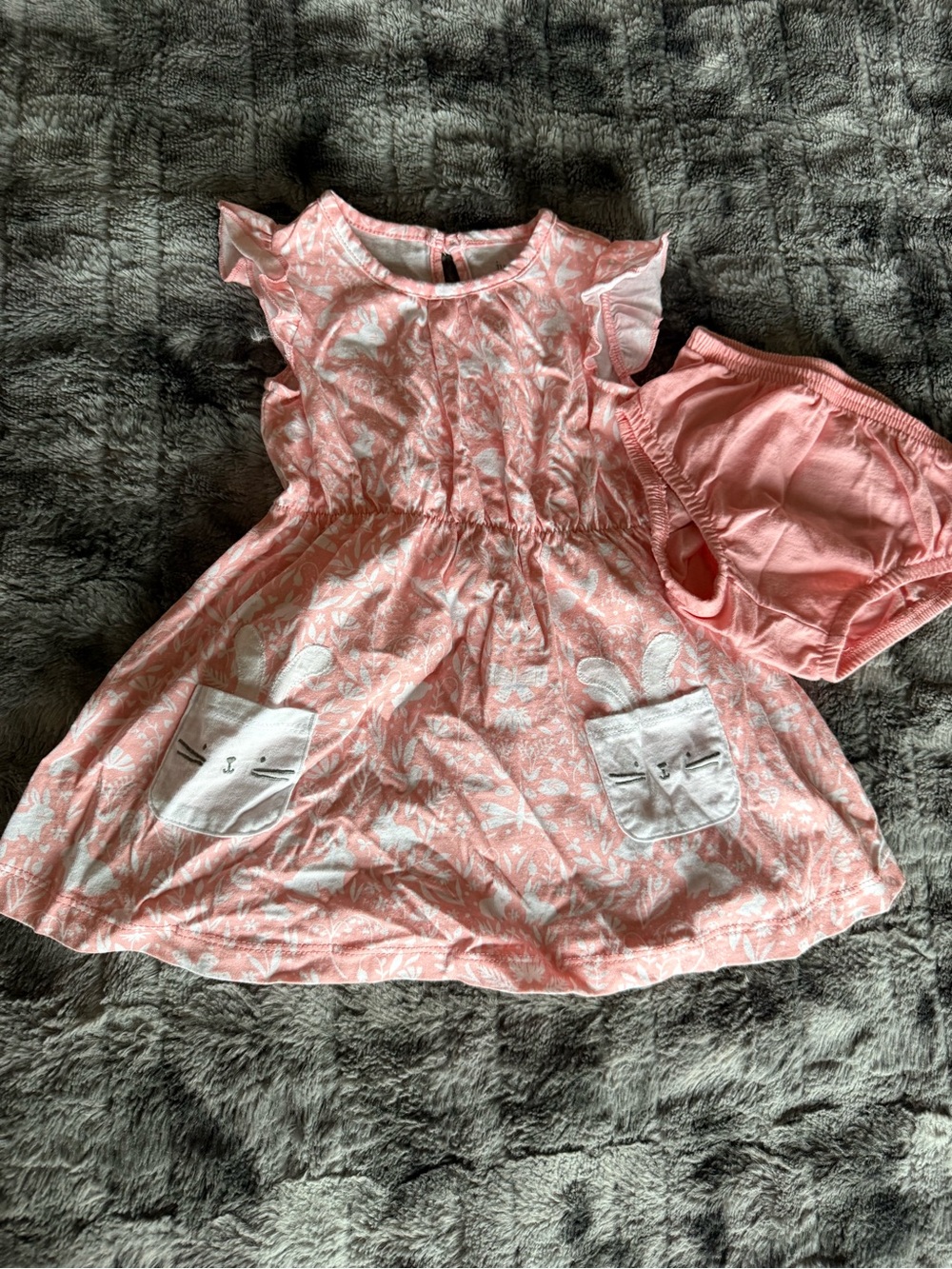 Carter’s Just One You 12M Pink Bunny Pocket Dress Bloomer Set